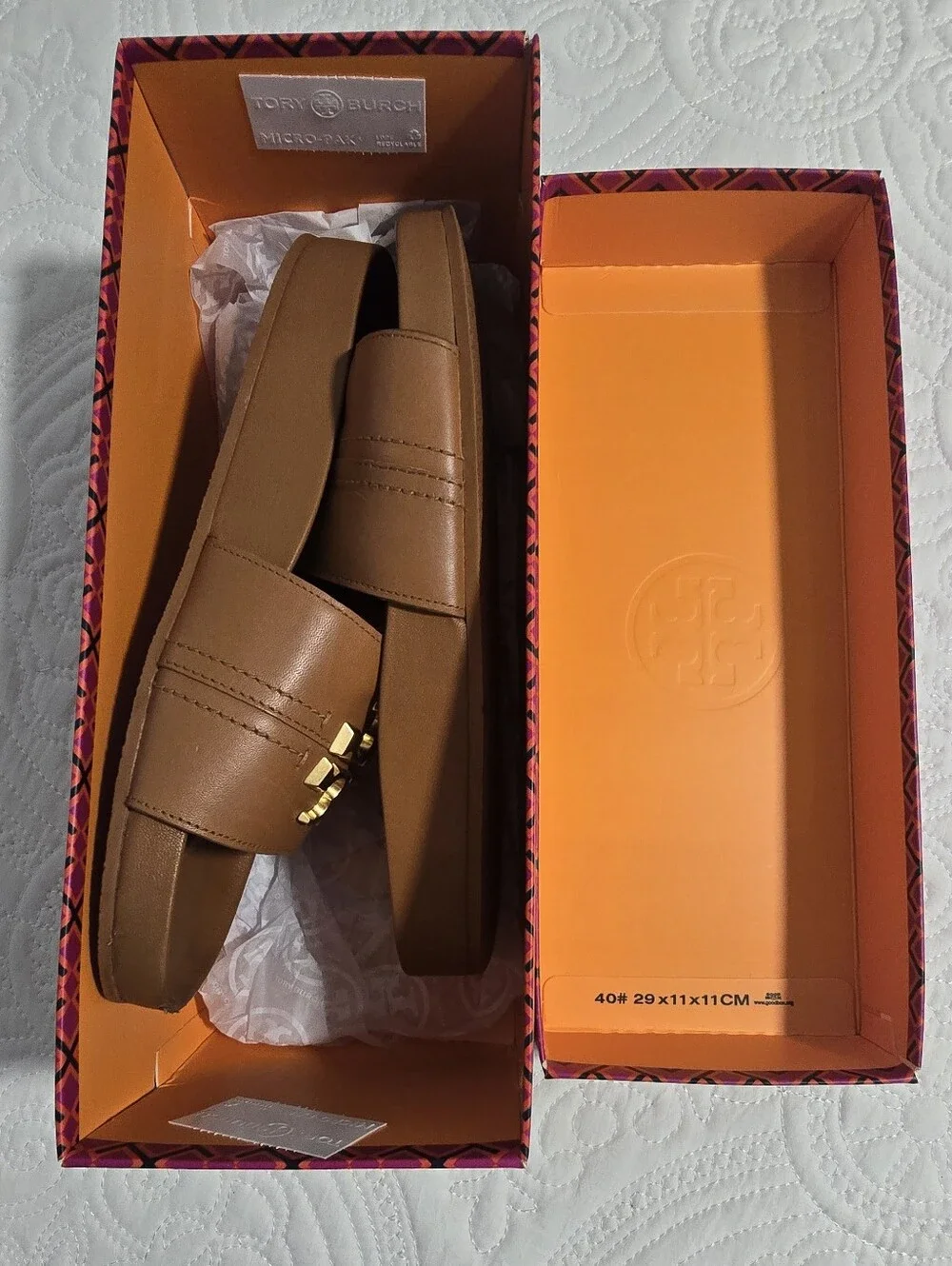 Tory Burch Everly Anatomic Cloud Nappa  Slide sandals Size 6